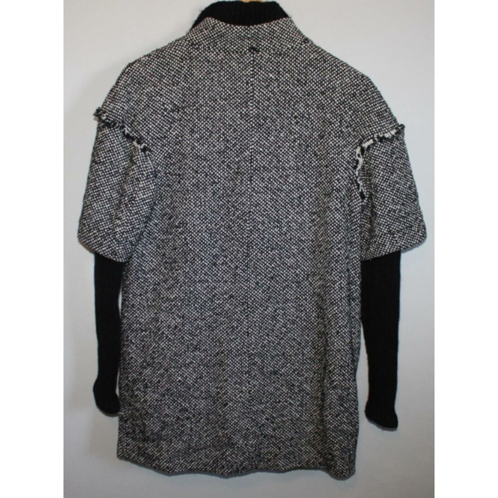 Zara Basic Textured Tweed Layered Full Zip Jacket Black Marled Knit Small H12038 - Picture 9 of 13